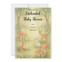 Enchanted Toadstool Forest Baby shower Invitation