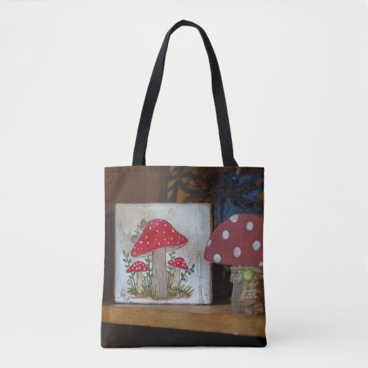 Enchanted Toadstools - Handgeschilderde Canvas Art Draagtas (Voorkant)
