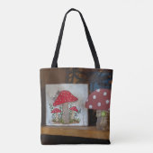 Enchanted Toadstools - Handgeschilderde Canvas Art Draagtas (Achterkant)