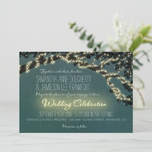 Enchanted Tree Branch Rustic Wedding Invitations (Debout devant)