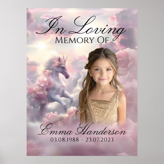 Enchanted Unicorn Memorial Sign Poster (Voorkant)