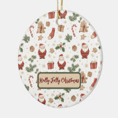 Enchanted Watercolor Holly Jolly Xmas Ornament (Links)