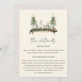 Enchanted Waterverf Forest Boho Wedding Details Kaart (Voorkant / Achterkant)