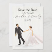 Enchanted Wedding Illustrated Couple Save The Date (Voorkant)