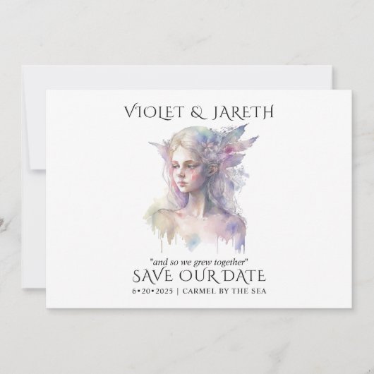 Enchanted Wedding Woodland Fairy Save The Date (Voorkant)