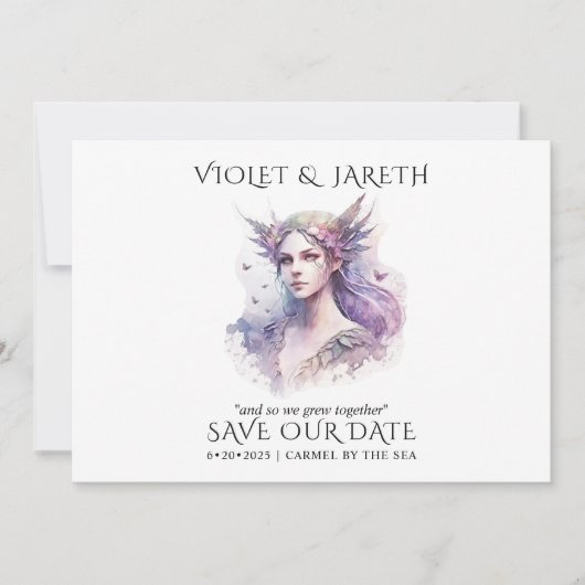 Enchanted Wedding Woodland Forest Fairy Save The Date (Voorkant)