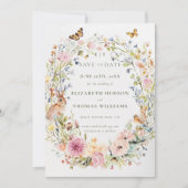 Enchanted Wildflowers Chic Photo Wedding Save Datu Kaart (Voorkant)