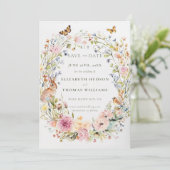Enchanted Wildflowers Chic Photo Wedding Save Datu Kaart (Staand voorkant)