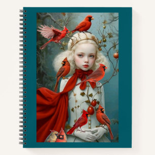 Enchanted Winter Cardinal - Fantasy Spiral Notebo Notitieboek
