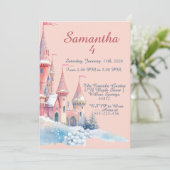 Enchanted Winter Castle Invitation, Princess 4th  Kaart (Staand voorkant)
