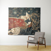 Enchanted Winter: Het meisje en het hert Wandkleed (In Situ (horizontaal))