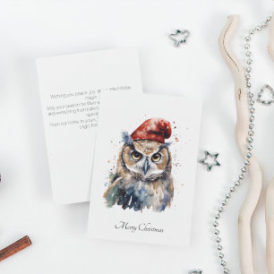 Enchanted Winter Owl, op maat Feestdagenkaart
