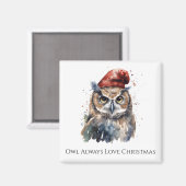 Enchanted Winter Owl, op maat Magneet (Voorkant / Achterkant)