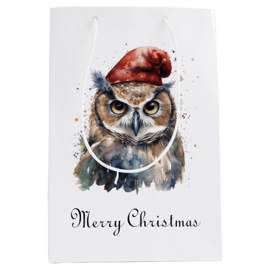 Enchanted Winter Owl, op maat Medium Cadeauzakje (Voorkant)