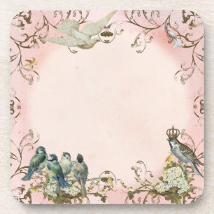 Enchanted Woodland Birds Dove Swirl Personalized Bier Onderzetter