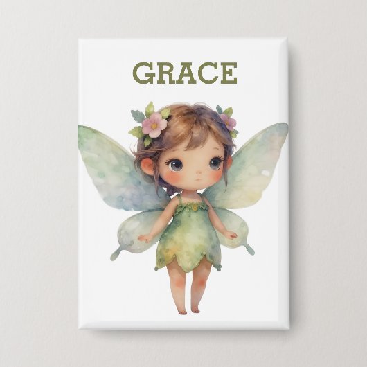 Enchanted Woodland Fairy: pastel green Sprite Button (Voorkant)