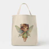 Enchanted Woodland Fairy: pastel green Sprite Tote Bag (Achterkant)