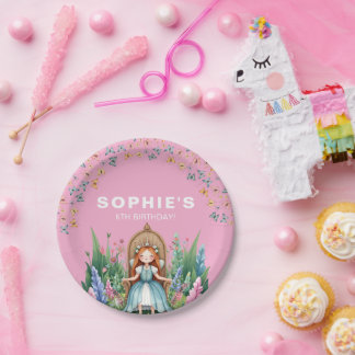 Enchanted Woodland Fairy Princess Verjaardag Papieren Bordje