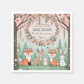 Enchanted Woodland Forest Creatures Baby shower Servet