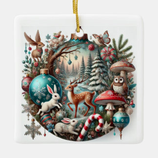 Enchanted Woodland Kerstversiering – Magisch Na Keramisch Ornament