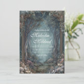 Enchanted Woodland Path Wedding Kaart (Staand voorkant)