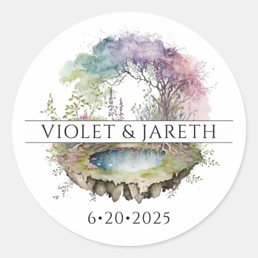 Enchanted Woodlands Fairytale Wedding Ronde Sticker (Voorkant)