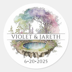 Enchanted Woodlands Fairytale Wedding Ronde Sticker