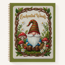 Enchanted Woods Embroidered Forest Gnome Journal Notitieboek