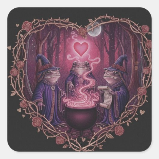 EnchantedFrogWitch Vierkante Sticker (Voorkant)