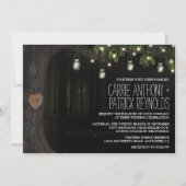 Enchantée Mason Jar Oak Tree Mariage Invitations (Devant)