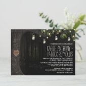 Enchantée Mason Jar Oak Tree Mariage Invitations (Debout devant)