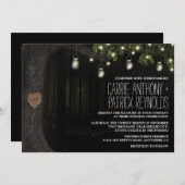 Enchantée Mason Jar Oak Tree Mariage Invitations (Devant / Derrière)
