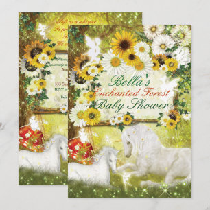 Enchanteerde Unicorn Baby Shower-uitnodigingen Kaart