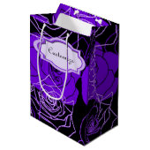 Enchantement sac cadeau de fleurs Roses violettes (Devant Angle)