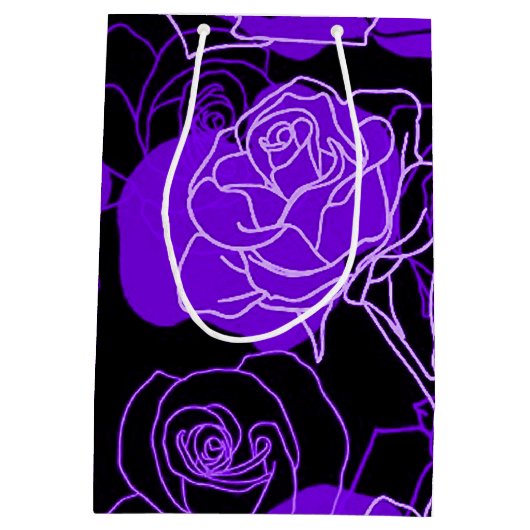 Enchantement sac cadeau de fleurs Roses violettes (Dos)