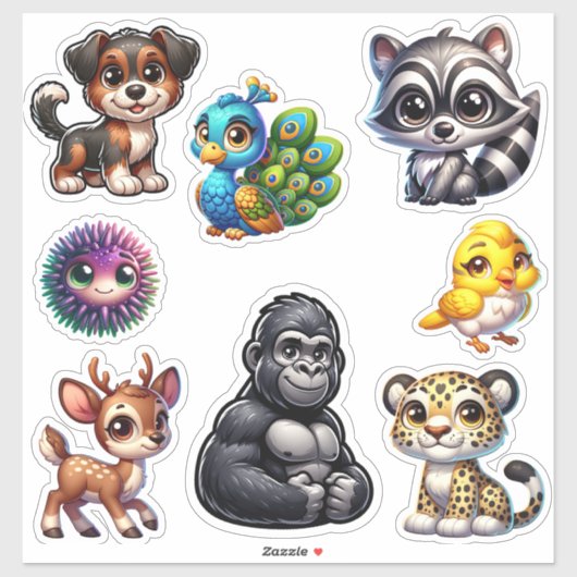 Enchanter 3D Animal Kingdom Sticker Collection (Feuille)
