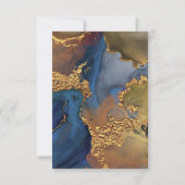 Enchanter Abstrait Blue Gold Wedding RSVP (Dos)