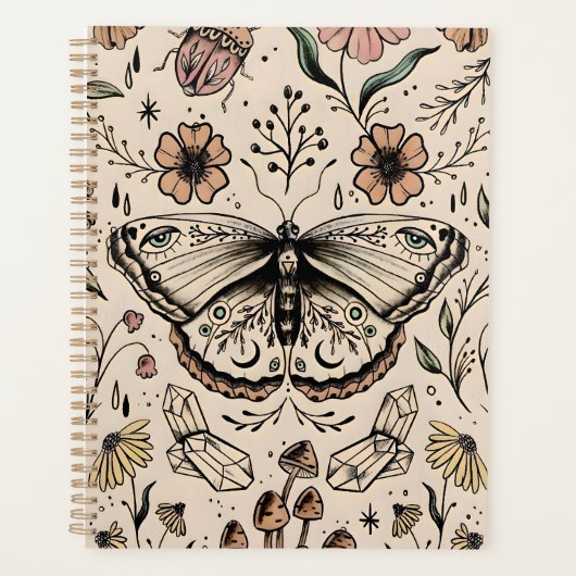 Enchanter Boho Butterfly Theme Hardcover Planner (Devant)