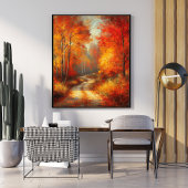 Enchanter Forest Path Poster Red Trees Wonderland