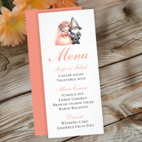 Enchanter Garden Gnome Rustic Orange Mariage Menu