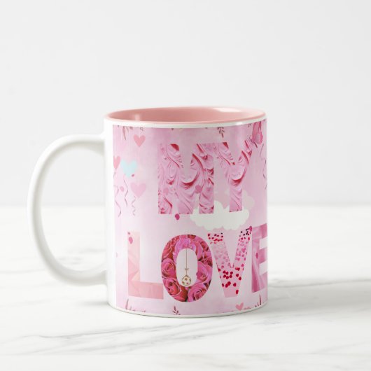 Enchanter le thème rose My Love typographic Mug (Gauche)