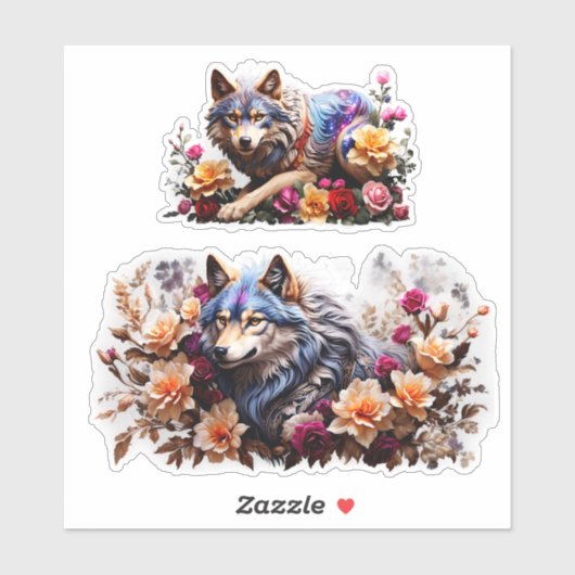 Enchanter Loups Stickers Vinyl Personnaliser (Feuille)