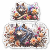 Enchanter Loups Stickers Vinyl Personnaliser (Devant)