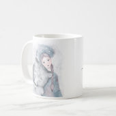 Enchanter l'ours et la fille Monogramme mug (Devant gauche)