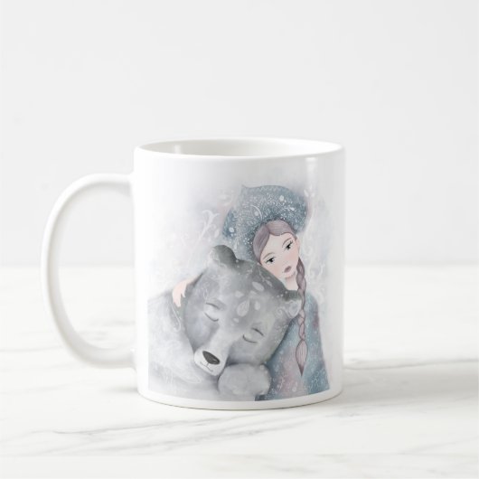 Enchanter l'ours et la fille Monogramme mug (Gauche)