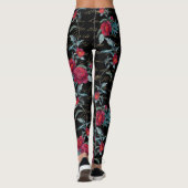 Enchanter Peony Black Floral Pattern - Leggings (Dos)