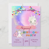 Enchanter Unicorne - Invitation de fête d'annivers (Devant)