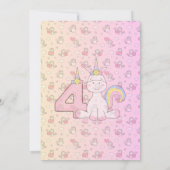 Enchanter Unicorne - Invitation de fête d'annivers (Dos)