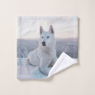 Enchanter White Husky Dog dans la neige