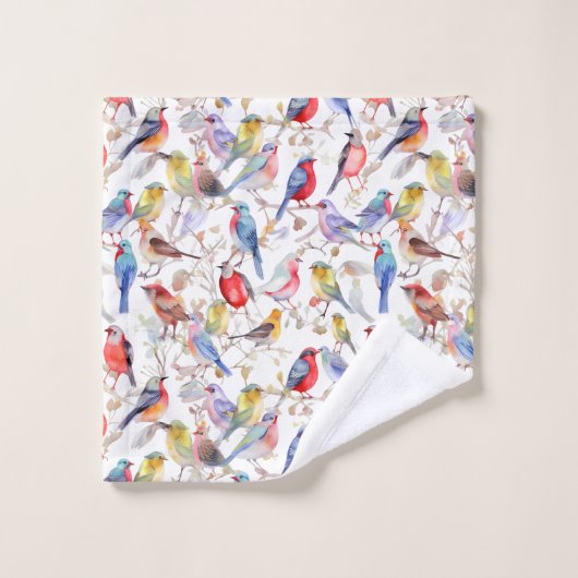 Enchanteur Aquarelle Vintage Birds Motif (Gant de toilette)